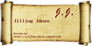 Jilling János névjegykártya