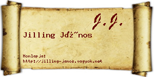 Jilling János névjegykártya